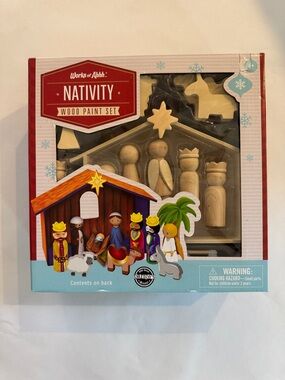 Nativity Wood Paint Set - by Dr. Toys 
Natural Wood. Paint included.